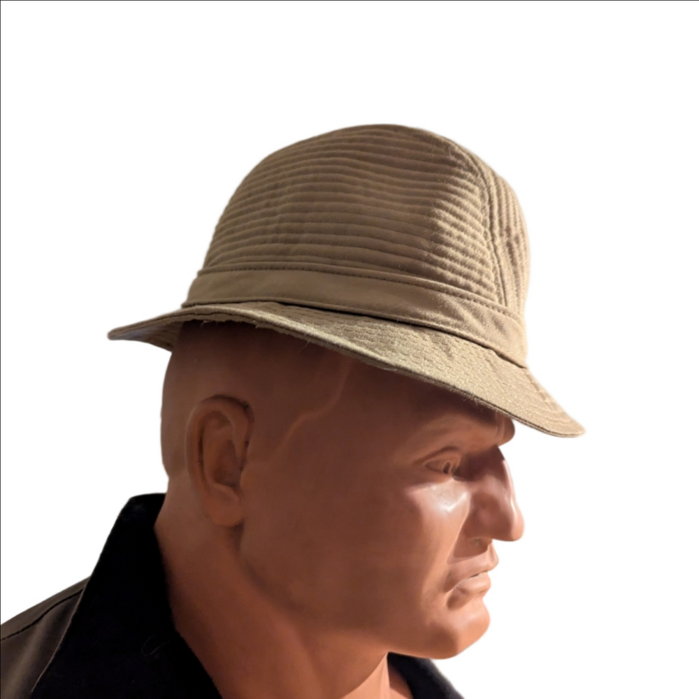 Trawler By Country Gentleman Khaki Bucket Hat 7 1/8 VINTAGE 2" Brim 4"  High